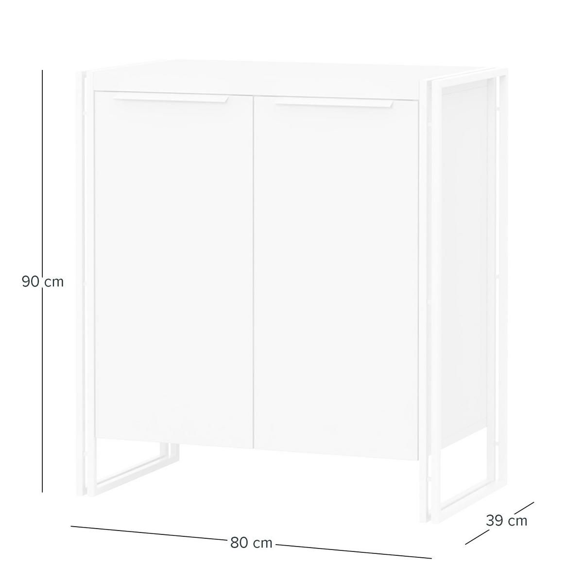 KOMMODE mit 2 Türen - Graphitfarben, Holzwerkstoff (80/90/39cm) - home24