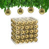 100XWEIHNACHTSKUGELN - Goldfarben, Kunststoff (6/7/6cm) - Relaxdays