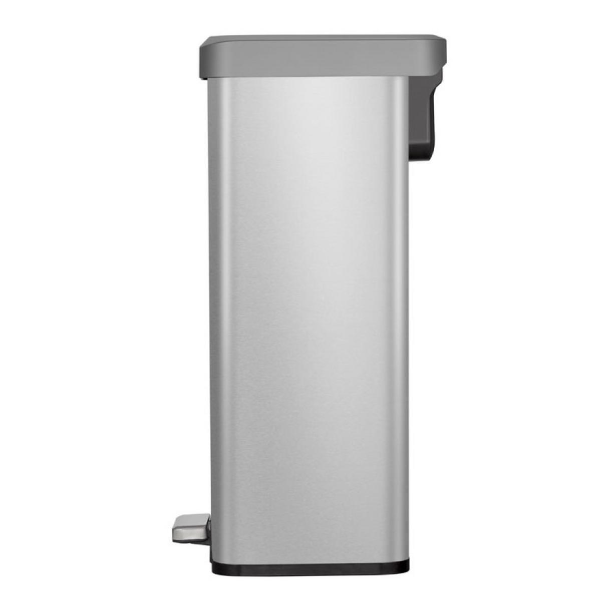 MÜLLEIMER Rechteckiger Aus Gebürstetem Edelstahl 45 Liter Silber - Silberfarben, Metall (43.5/65.2/33.5cm) - PROREGAL