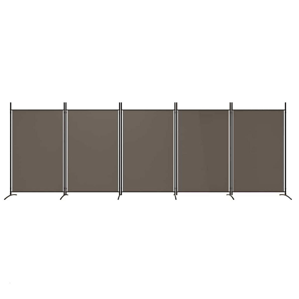 PARAVENT 5-teilig Anthrazit 433/180 Cm Stoff - Anthrazit, Textil (433/180/0.1cm) - vidaXL