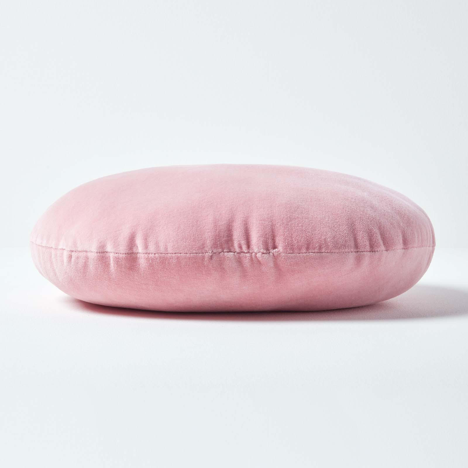 DEKOKISSEN rund rosa, Baumwollsamt?40 cm - Rosa, Textil (40/40cm) - Homescapes