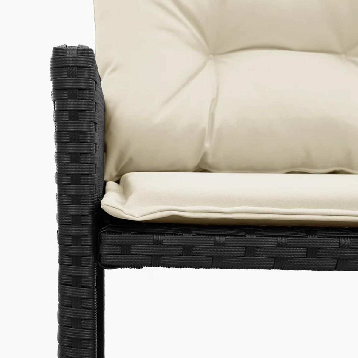 GARTENSOFA In L-Form Mit Tisch Und Kissen Schwarz Poly Rattan - Schwarz, Kunststoff - vidaXL