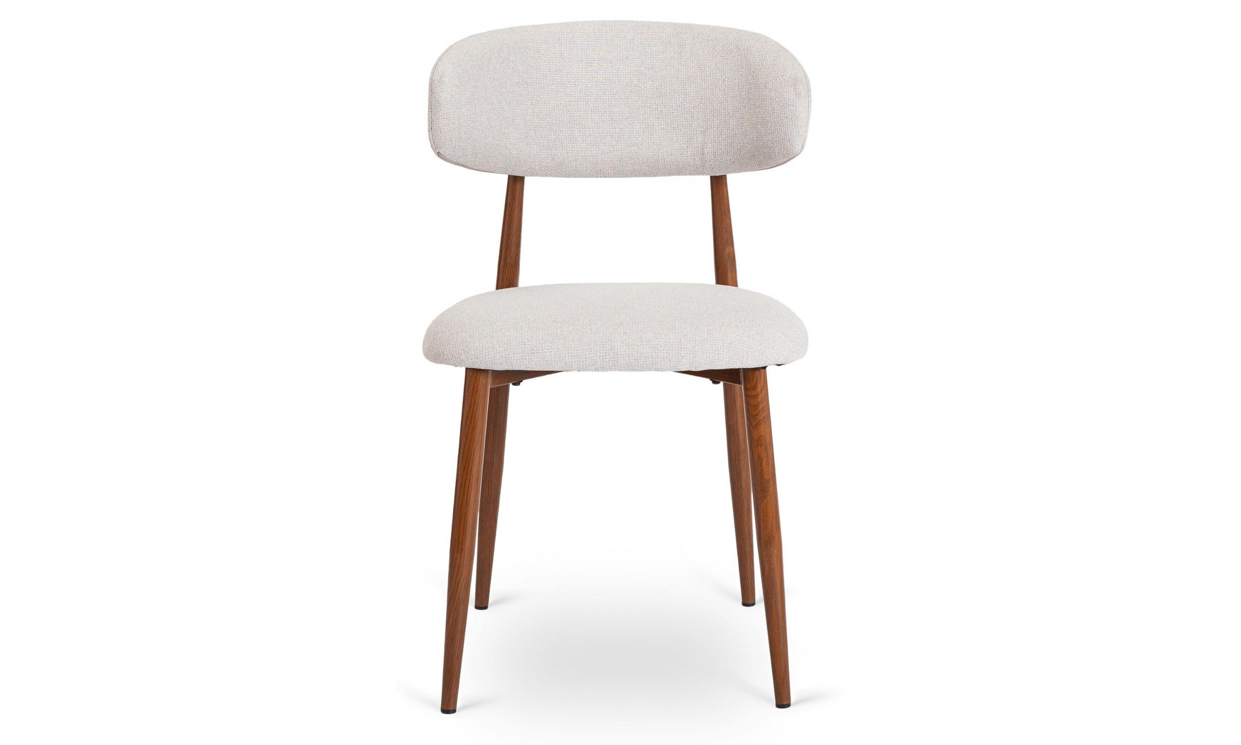 POLSTERSTUHL VITO 48/50/80 cm Nussbaum/Grau - Nussbaumfarben/Grau, Textil/Metall (48/80/50cm) - Lookway