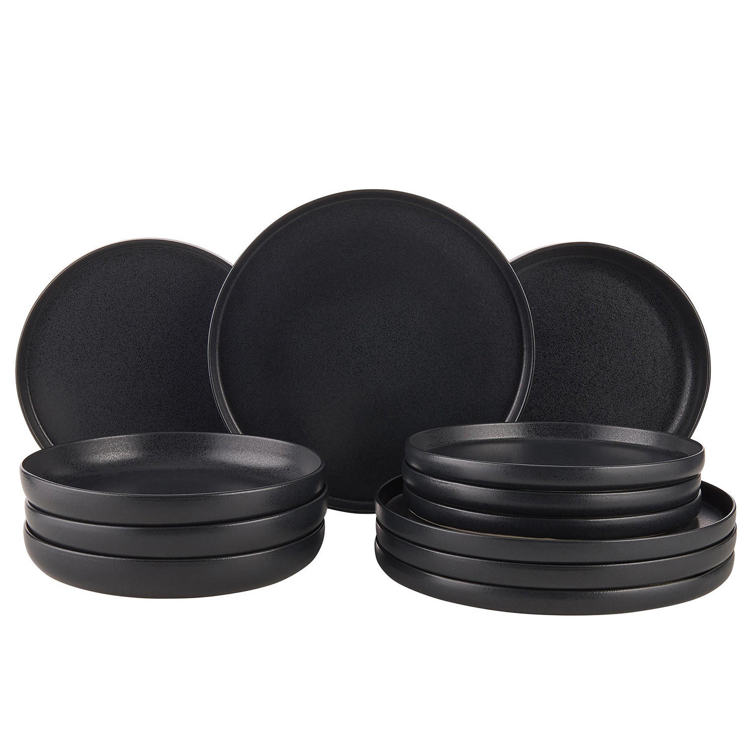 DINNER-SET (12-teilig) Casa Nova - Schwarz, Keramik (27/1/27cm) - Butlers