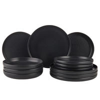 DINNER-SET (12-teilig) Casa Nova - Schwarz, Keramik (27/1/27cm) - Butlers