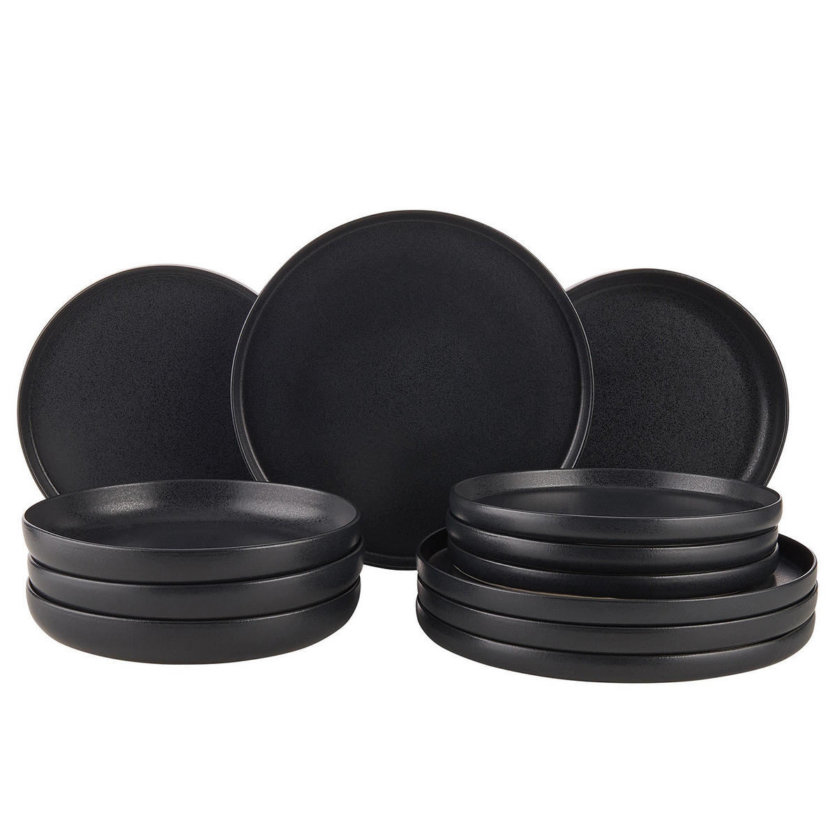 DINNER-SET (12-teilig) Casa Nova - Schwarz, Keramik (27/1/27cm) - Butlers