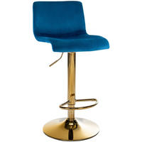 BARHOCKER Samt Blau - Blau, Textil (39/83/36cm) - CLP