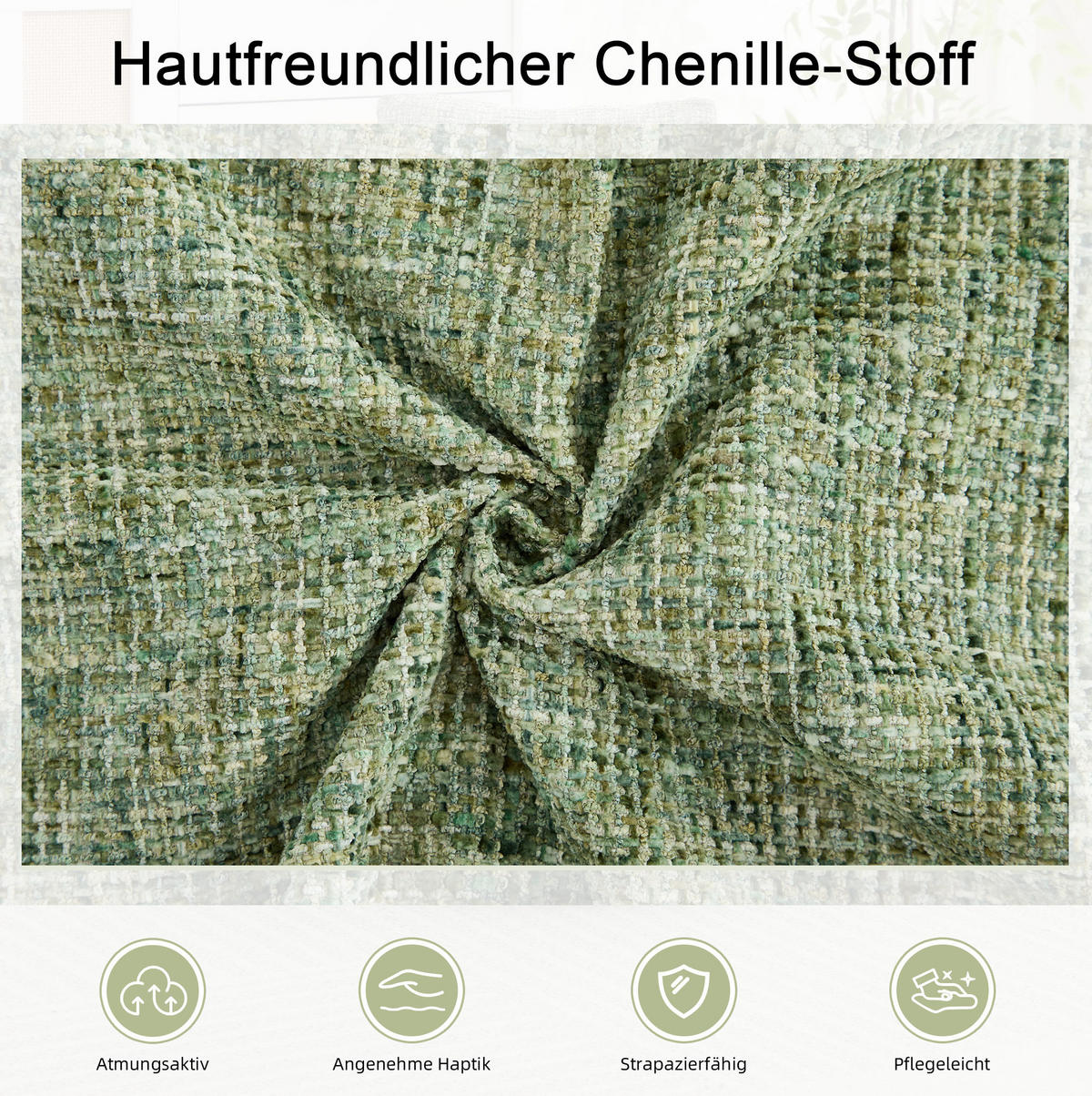 DREHSESSEL Chenille mit verstecktem Stauraum 72/66.5/76 cm Grün - Grün, Textil (66.5/76/72cm) - Redom