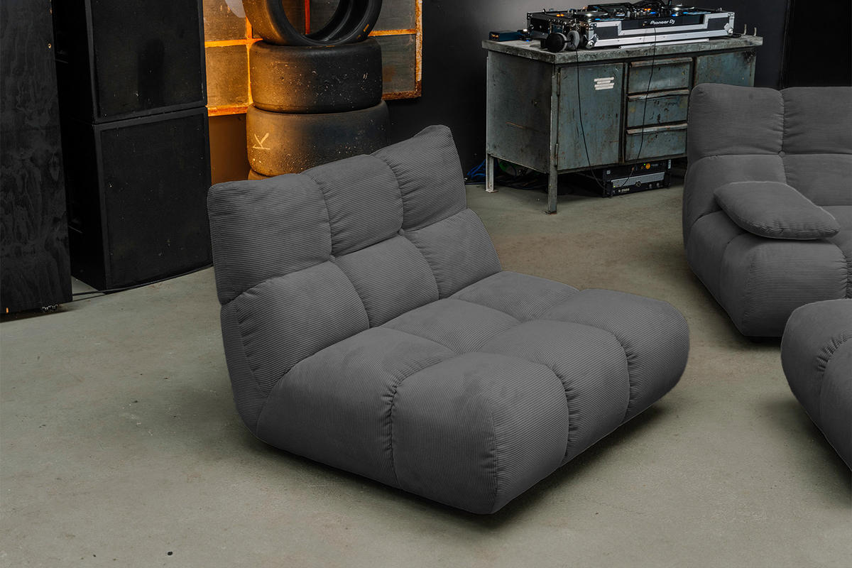 SITZGRUPPE VIVIEN 3ER SET Anthrazit Cord - Anthrazit, Kunststoff/Textil (359/85/510cm) - KAWOLA