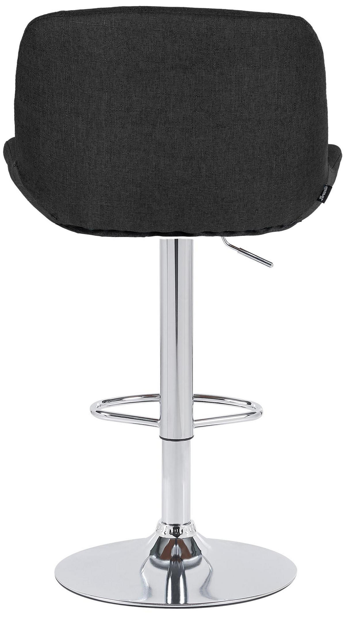 BARHOCKER Stoff schwarz - Chromfarben/Schwarz, Textil/Metall (50/85/50cm) - CLP
