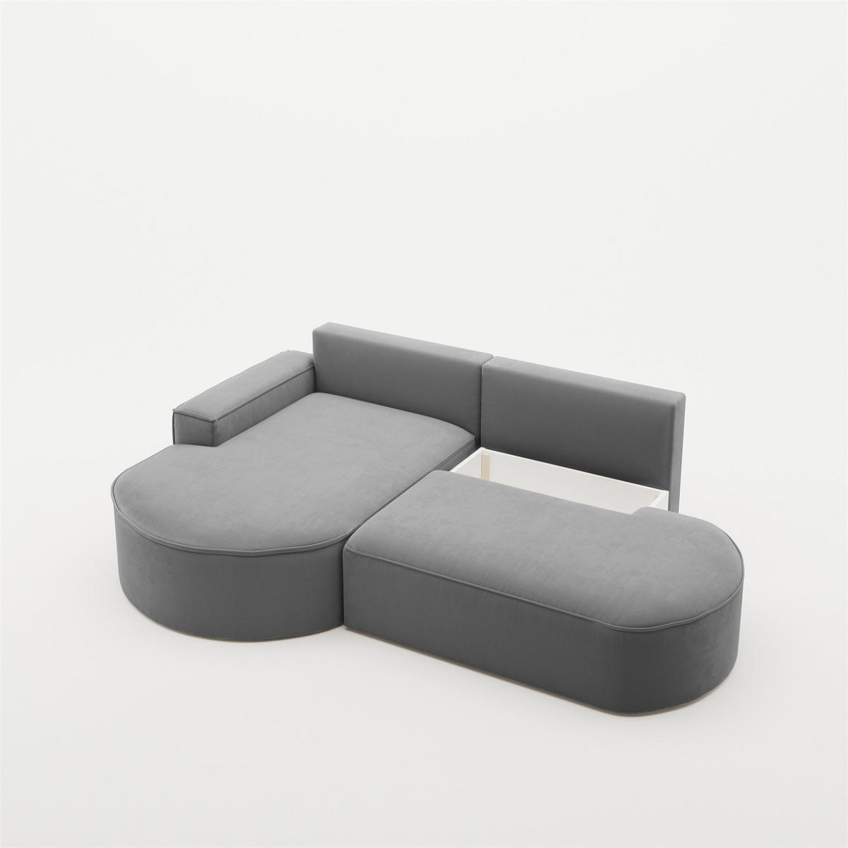 ECKSOFA Venedig Mit Schlaffunktion - Dunkelgrau, Holzwerkstoff/Textil (278/179cm) - Fun Möbel