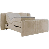 BOXBETT FORTINA 180/200 - Creme Plüsch - H3 - Creme, Holz/Textil (180/200cm) - MKS