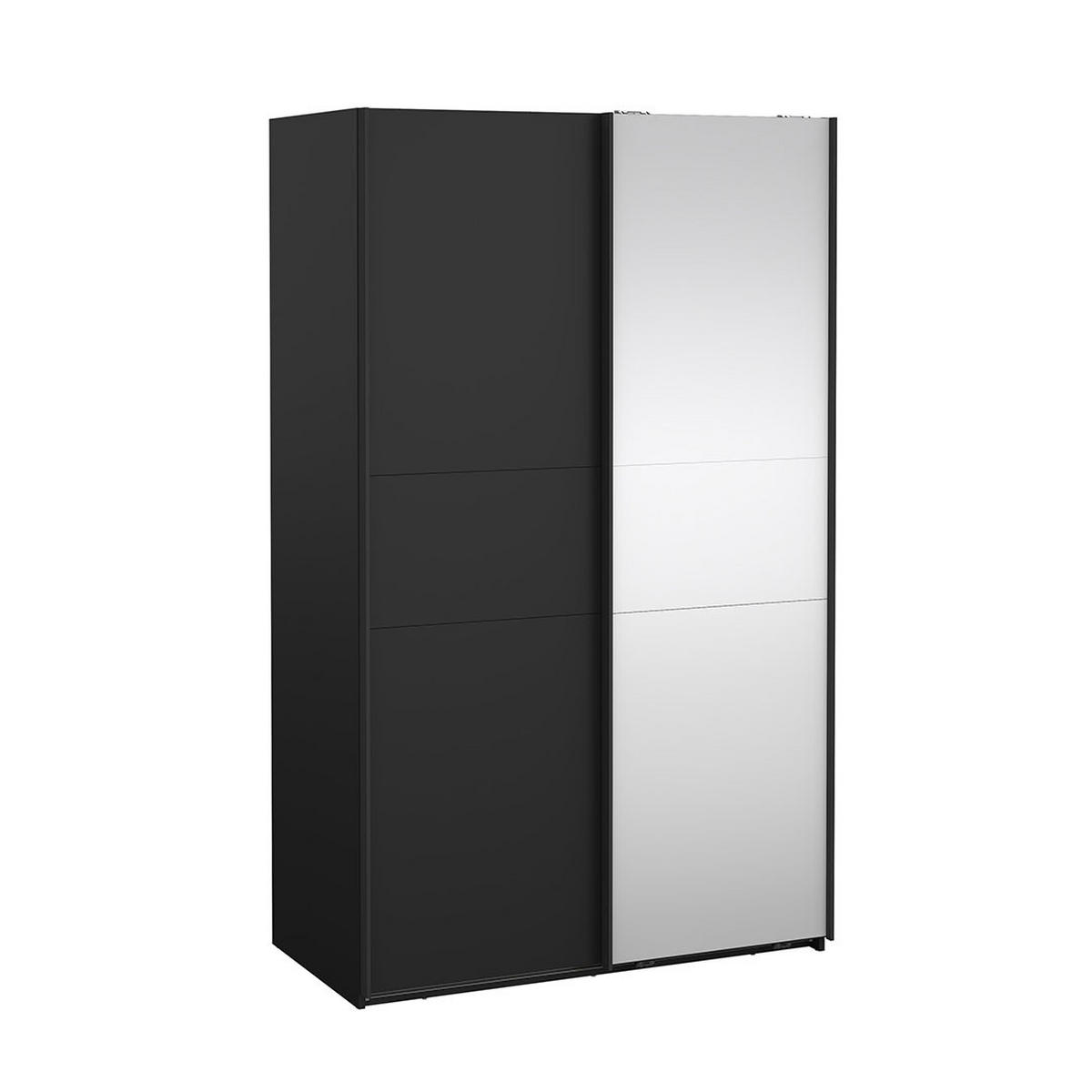 SCHIEBETÜRENSCHRANK, Como, Schwarz, Holzwerkstoff, 119 x 67 x 201 cm - Schwarz, Holzwerkstoff (119/201/67cm) - ebuy24