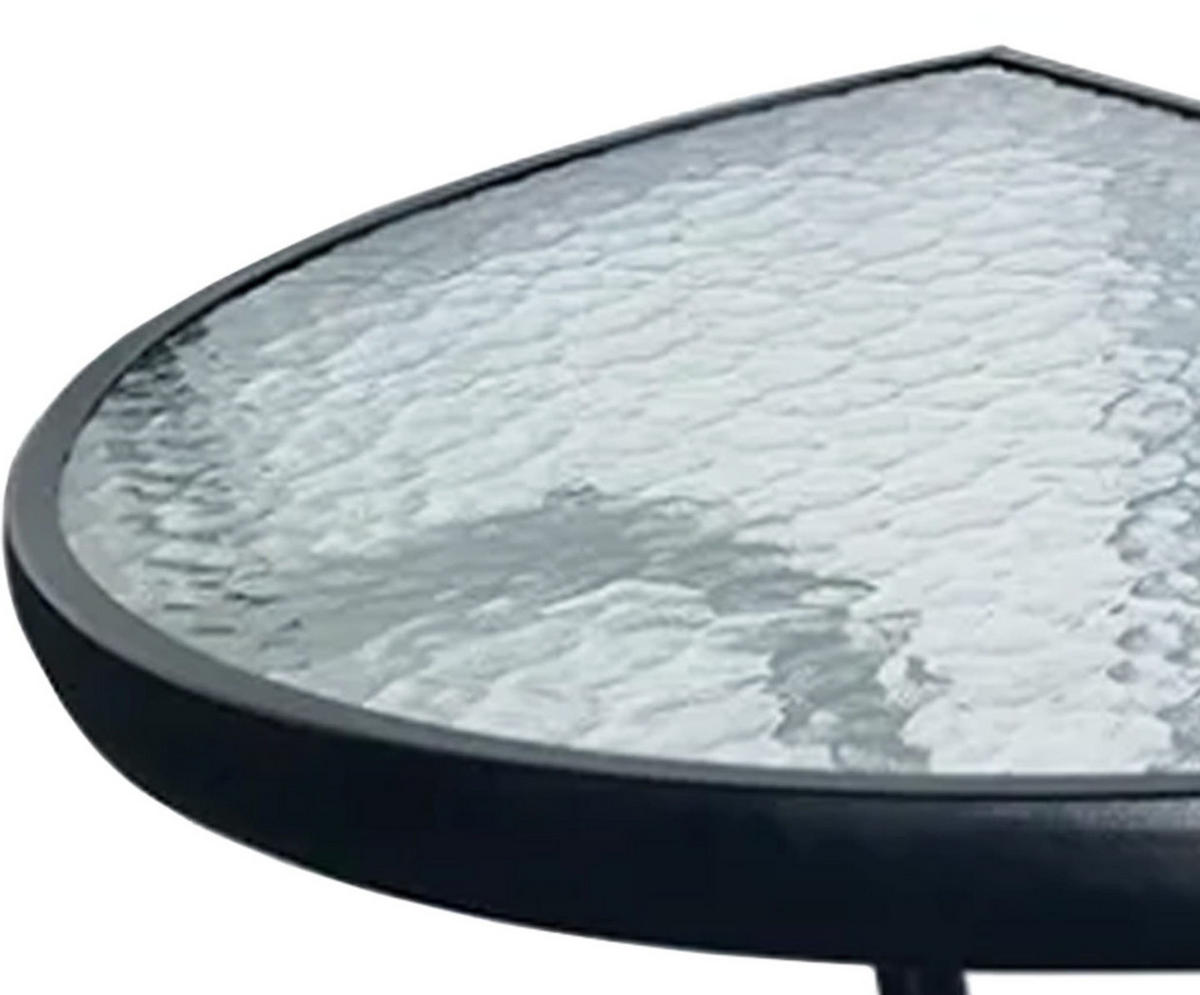 GARTENTISCH halbrund 70cm - Transparent, Metall (70/40/70cm) - Mat-Haus