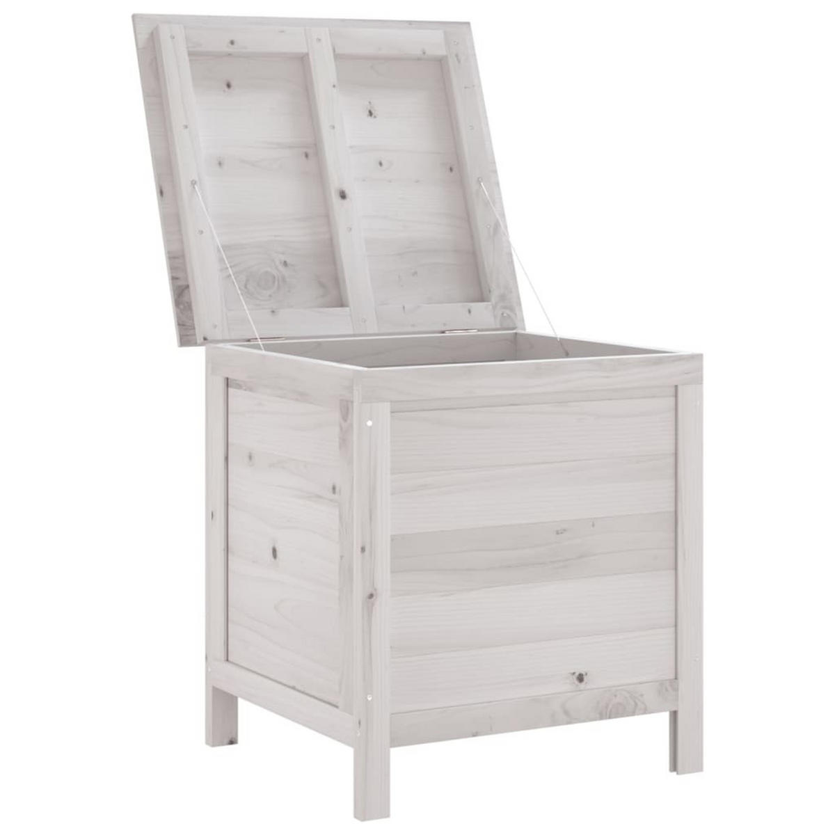 GARTENTRUHE Weiß 50x49x56,5 cm Massivholz Tanne - Weiß, Holzwerkstoff (50/56.5/49cm) - furnicato