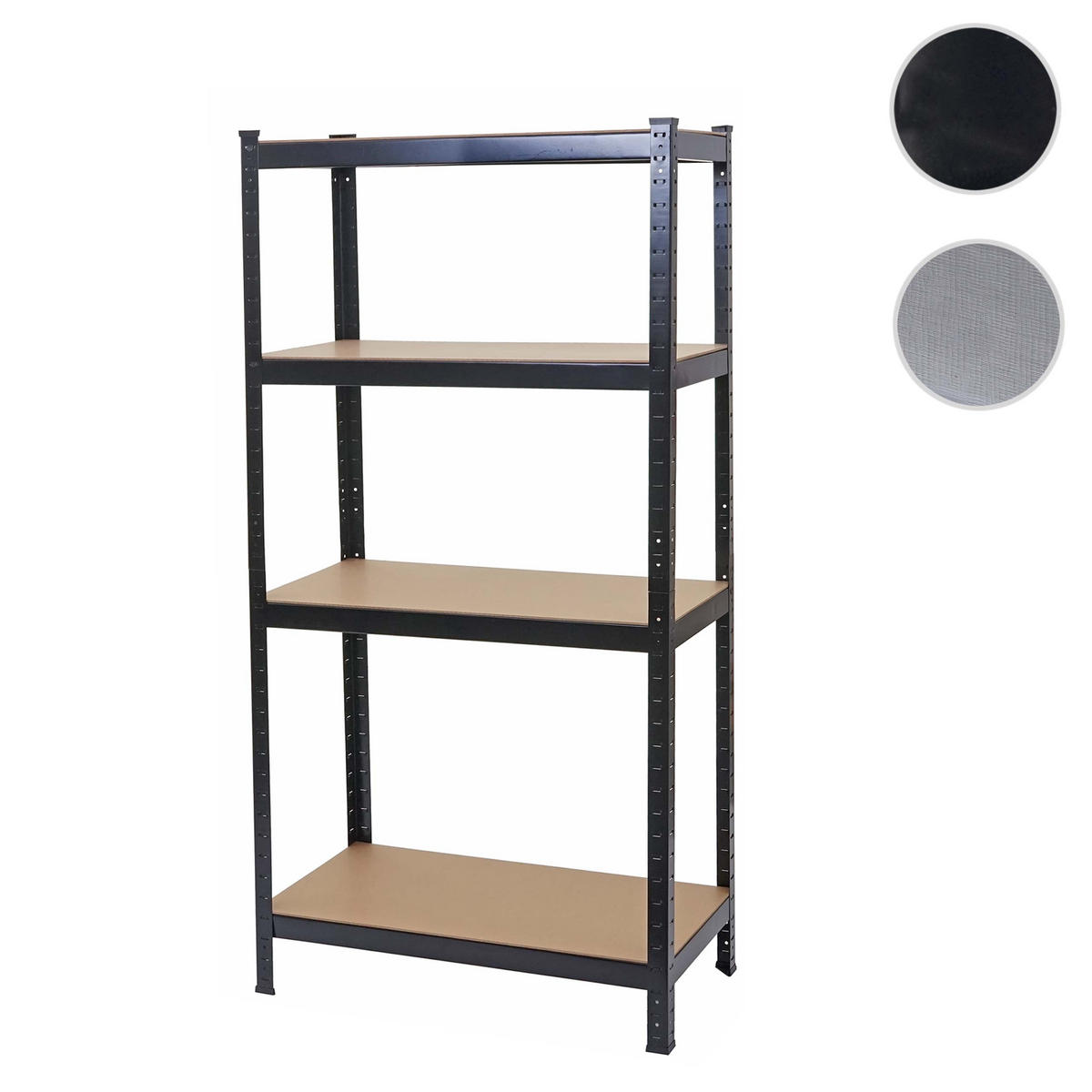 SCHWERLASTREGAL Schwarz, Braun - Schwarz/Braun, Metall (80/160/40cm) - MCW