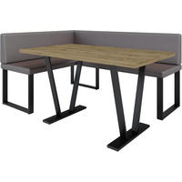 ECKBANKGRUPPE Alina - Kunstleder - 128 x 168 cm - Links - Braun - Braun, Leder/Metall (168/87/128cm) - AN-Moebel 4u