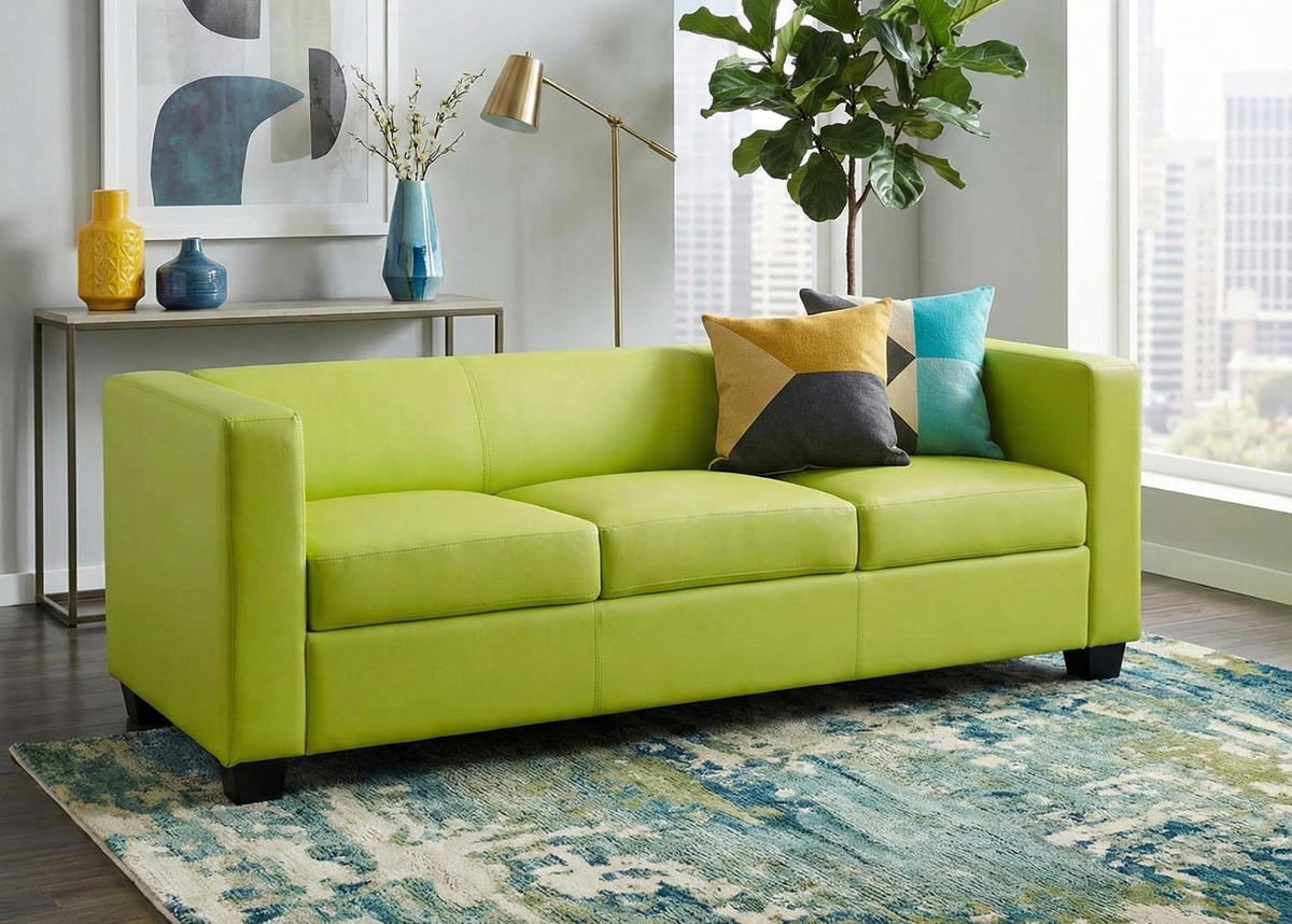 3ER SOFA Hellgrün - Hellgrün, Textil (191/70/75cm) - MCW
