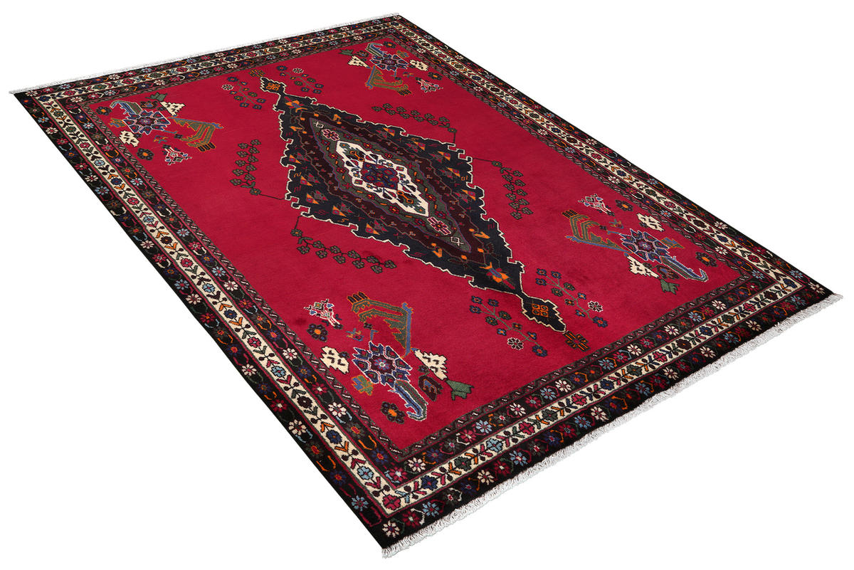TEPPICH Afshar Rot 216/164 cm Schurwolle - Rot, Textil (164/216cm) - Looma