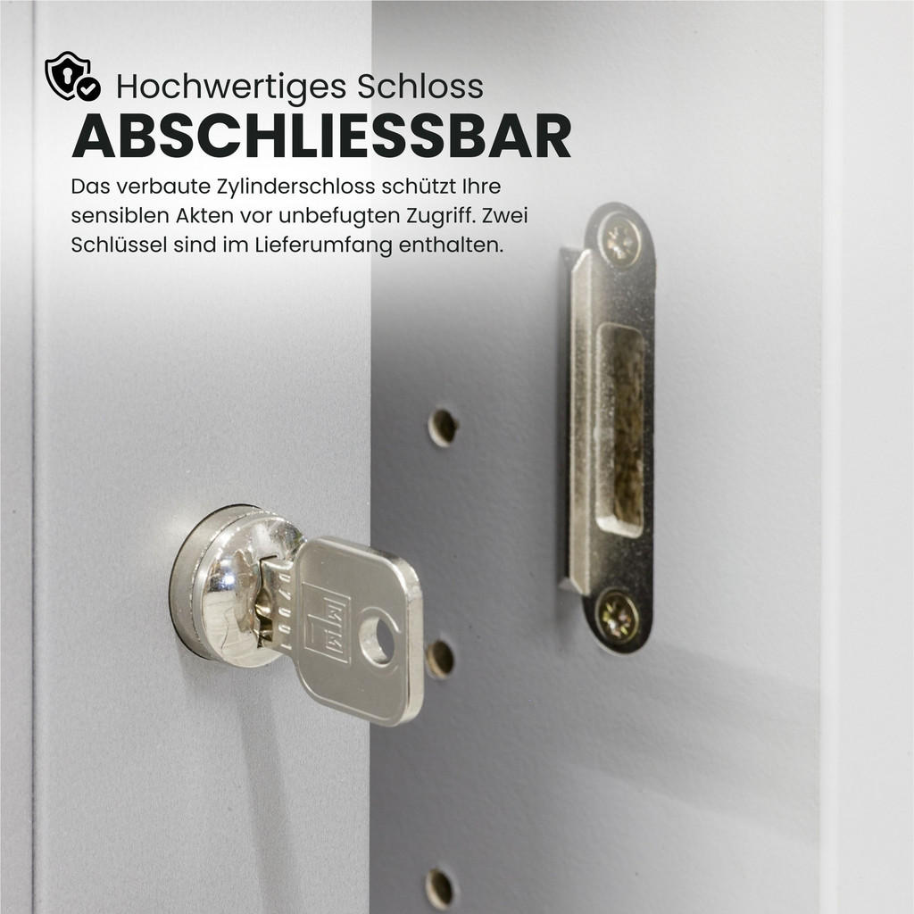 Thumbnail - bümö Rollladenschrank, Weiß, Silber, Holzwerkstoff, Nachbildung, 1 Fächer, 120x74.8x40 cm, FSC Mix, Arbeitszimmer, Akten...