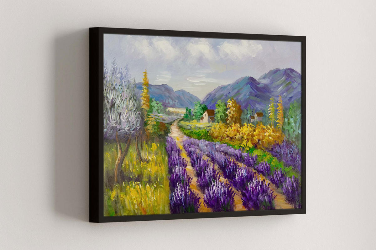 ACRYLBILD HANDGEMALT 90/60 cm - Lila, Holz/Textil (1.5/60cm) - KUNSTLOFT