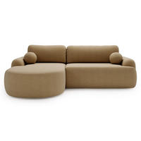 ECKSOFA Aurio Hellbraun Links - Hellbraun, Holz/Textil (177/261cm) - Graingold