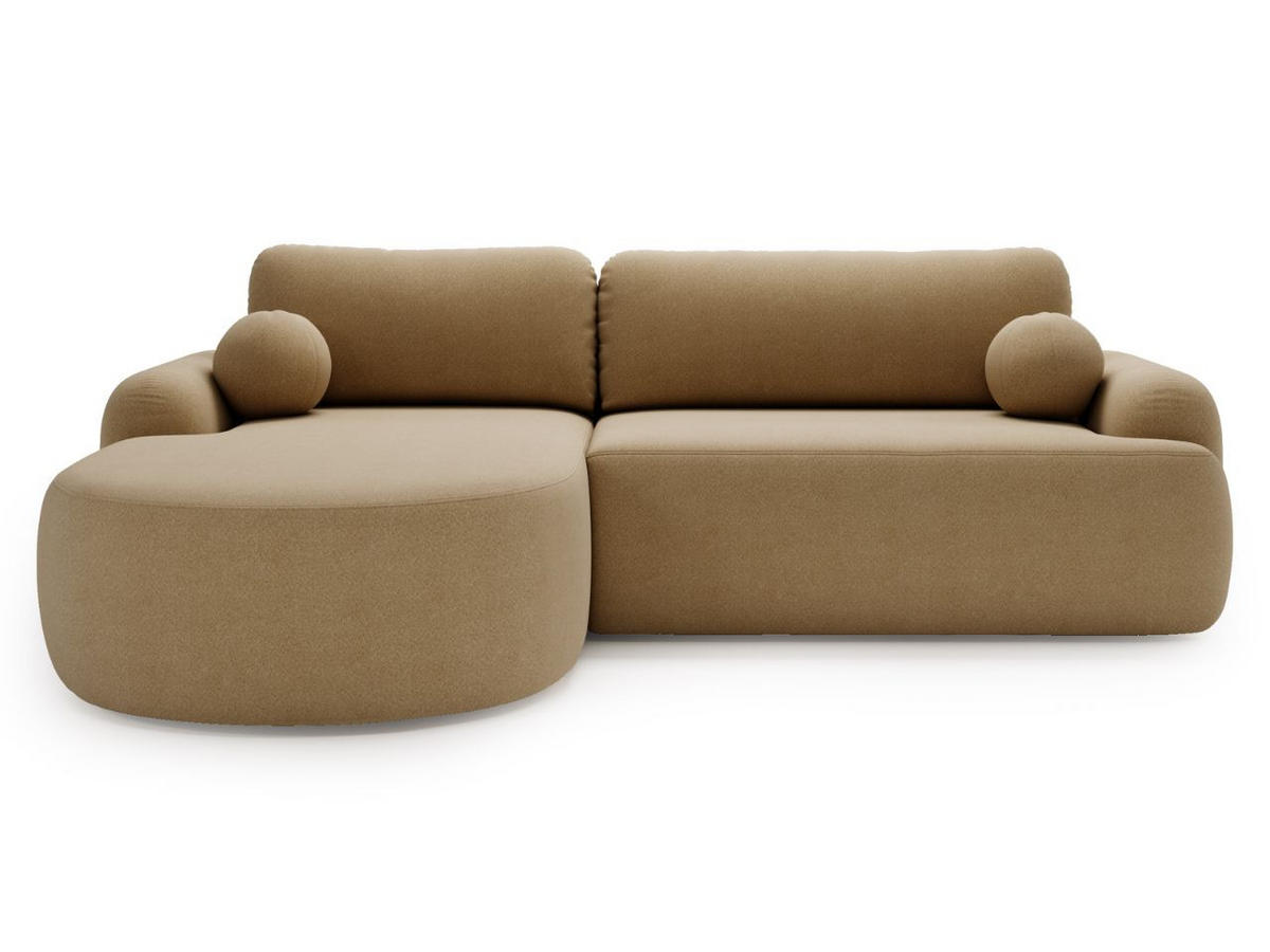 ECKSOFA Aurio Hellbraun Links - Hellbraun, Holz/Textil (177/261cm) - Graingold