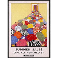 POSTER Europa London Regenschirm A3 Rahmenlos - Klar, Papier (29.7/5/42cm) - Nacnic