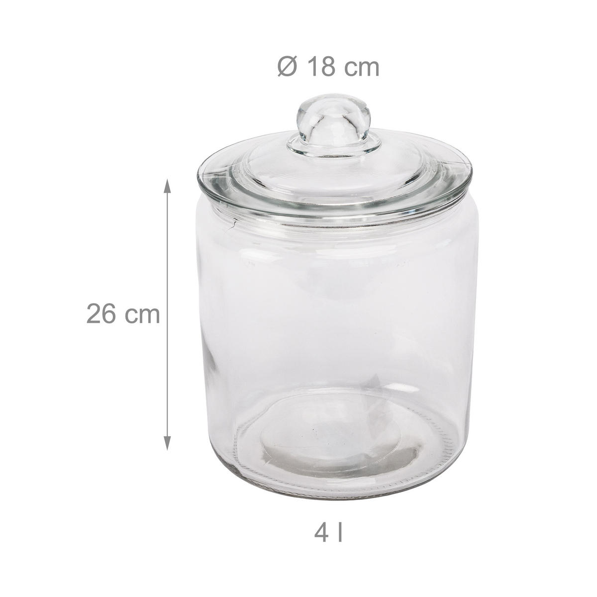 SKLENICE na potraviny - průhledná, sklo (18/26/18cm) - Relaxdays
