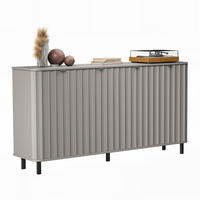 KOMMODE VITA 177 cm, Lehmgrau - Schwarz/Grau, Holzwerkstoff/Metall (176.5/91/40.5cm) - Idohome