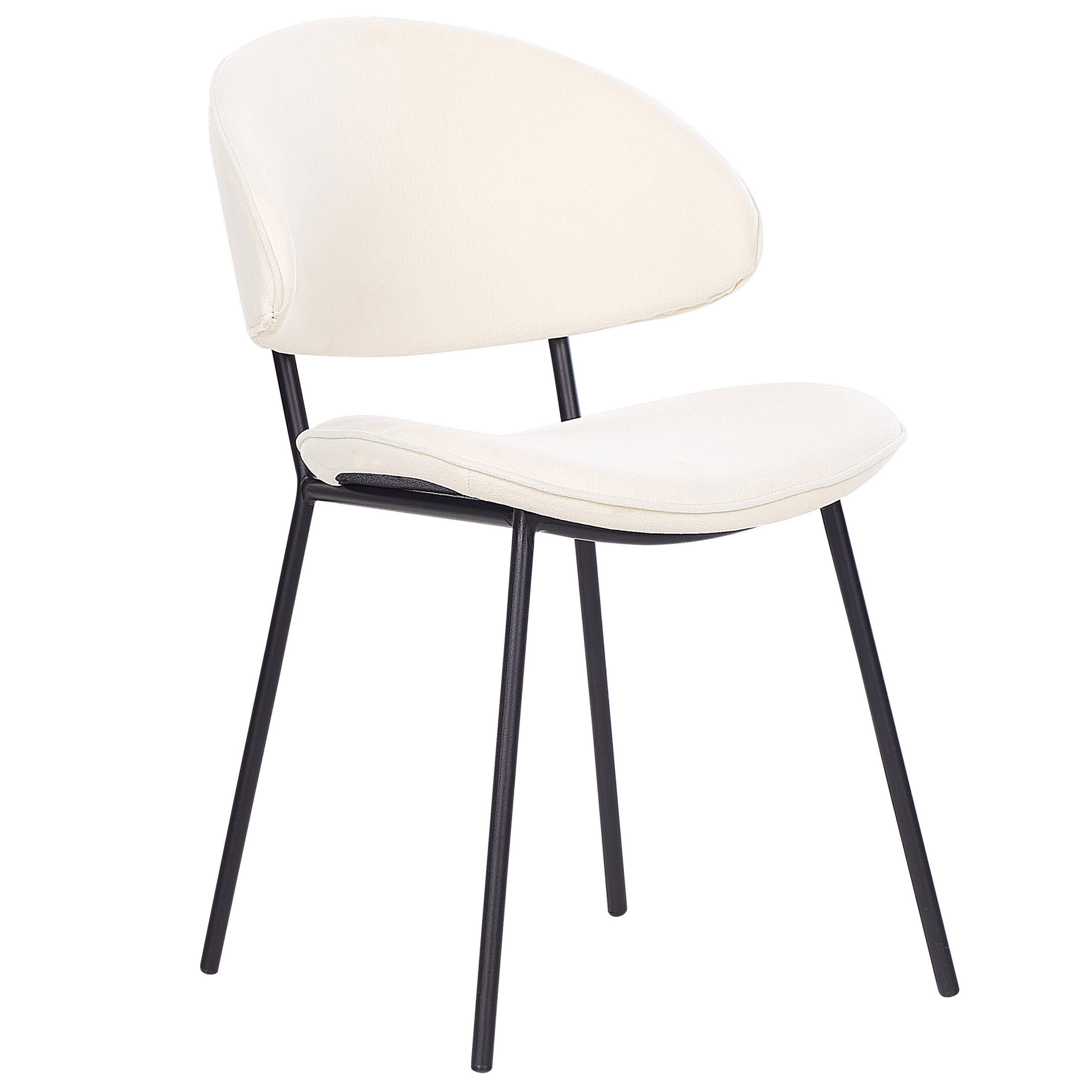 ESSZIMMERSTUHL 2er-Set Polsterbezug Beige Kiana - Beige, Textil/Metall (50/81/59cm) - Beliani