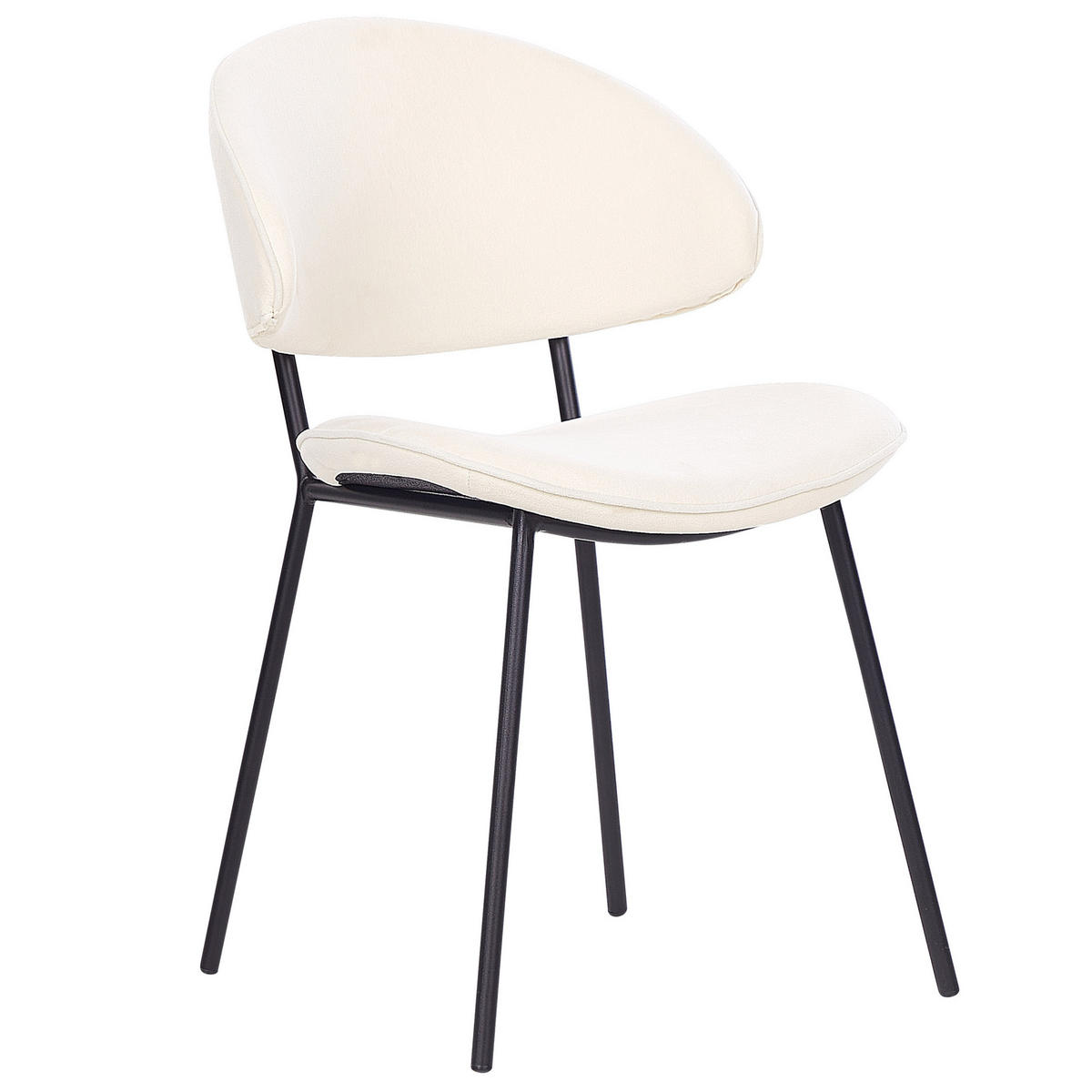 ESSZIMMERSTUHL 2er-Set Polsterbezug Beige Kiana - Beige, Textil/Metall (50/81/59cm) - Beliani