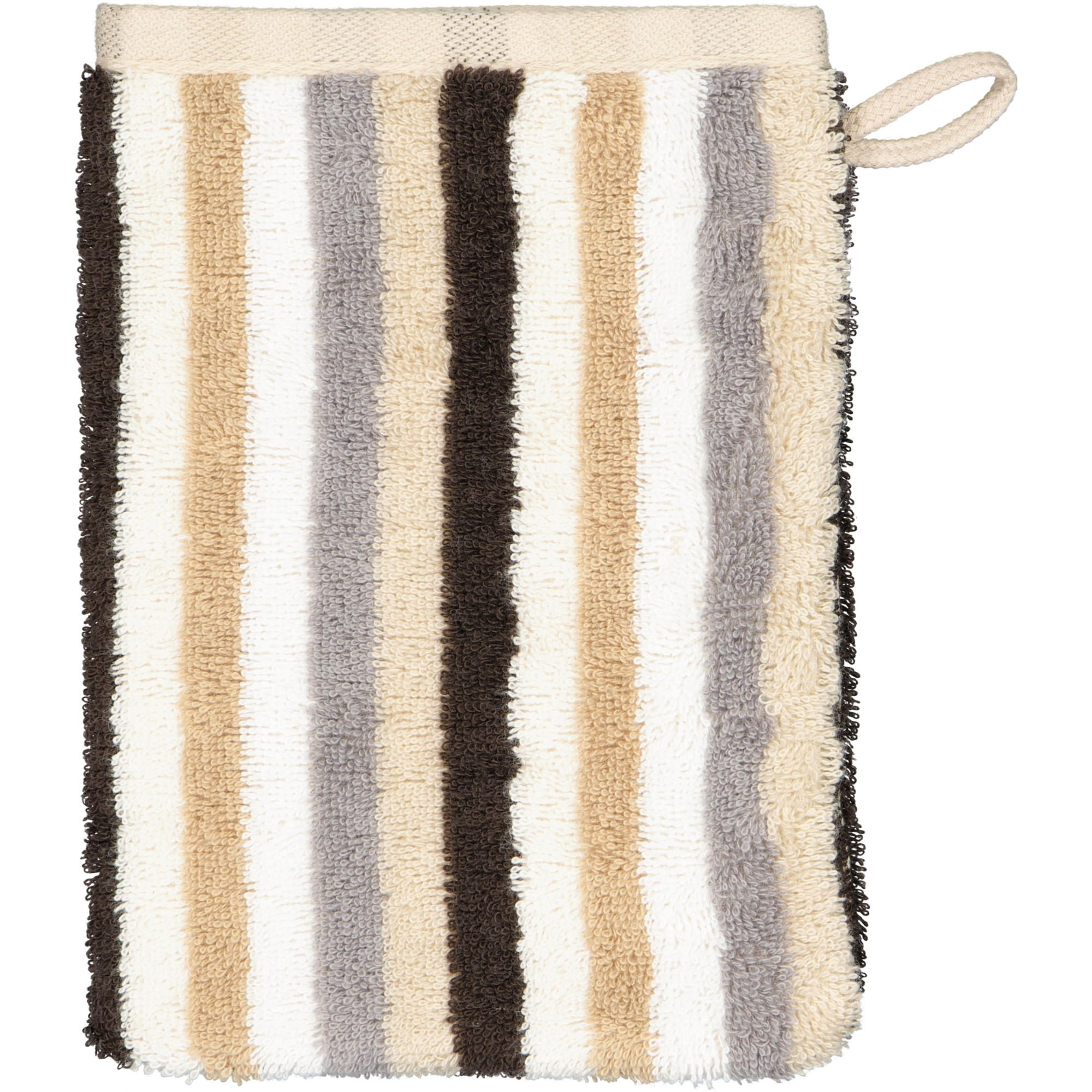 WASCHLAPPEN SHADES STREIFEN 6235 SAND - 33 - Beige, Textil (16/22cm) - Cawoe