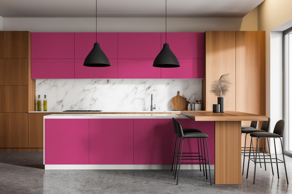 MÖBLAUFKLEBER 100x50 cm dunkelrosa - Beige, Kunststoff (100/50/0.1cm) - Wallfluent