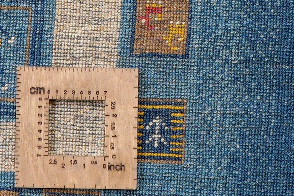 GABBEH-TEPPICH handgeknüpft Rizbaf Blau 247/169 cm Schurwolle - Blau, Textil (169/247cm) - Looma