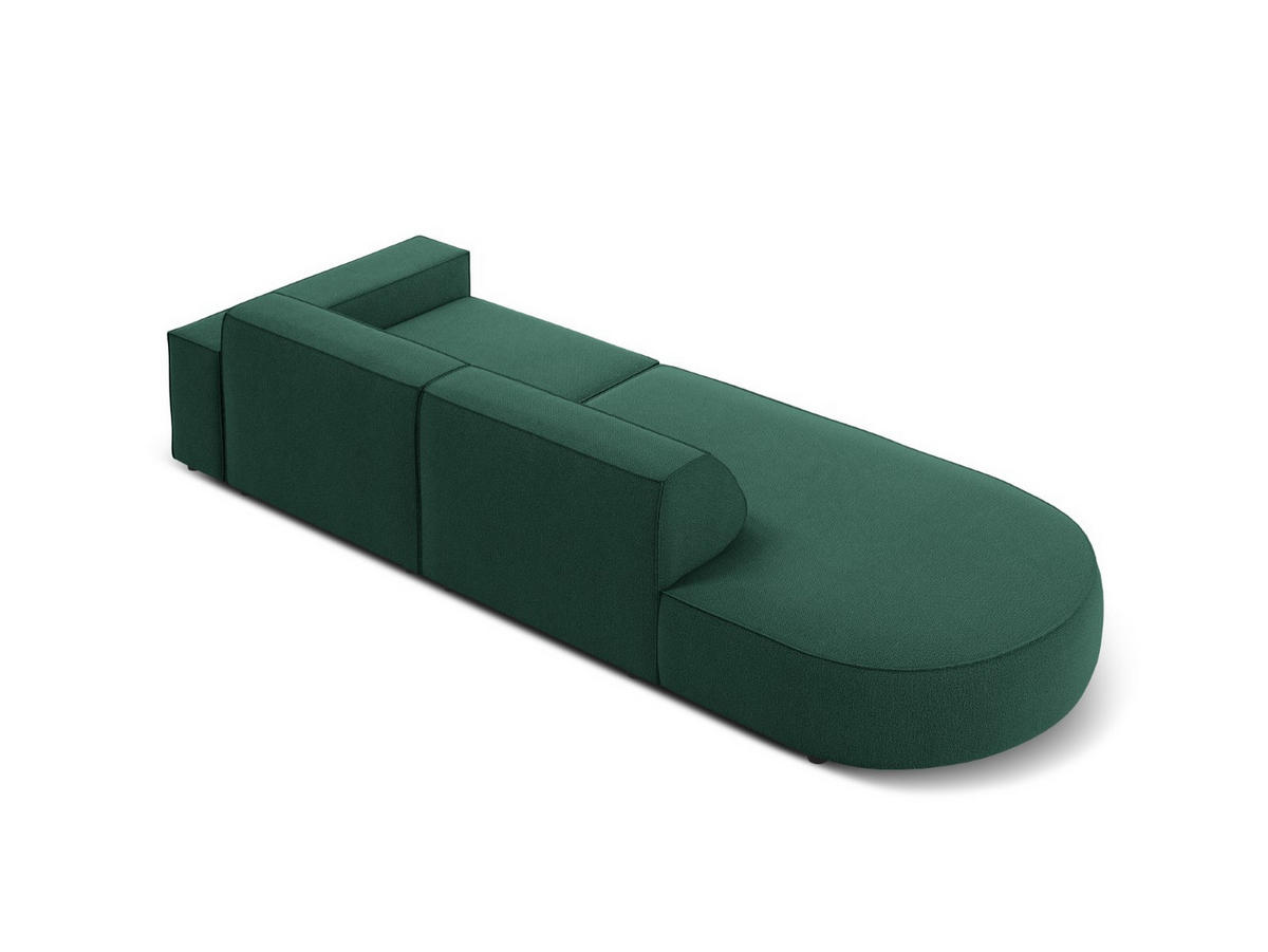 LINKES-SOFA Jodie aus strukturiertem Stoff grün 3 Sitzplätze - Grün, Textil (102/70/262cm) - Micadoni