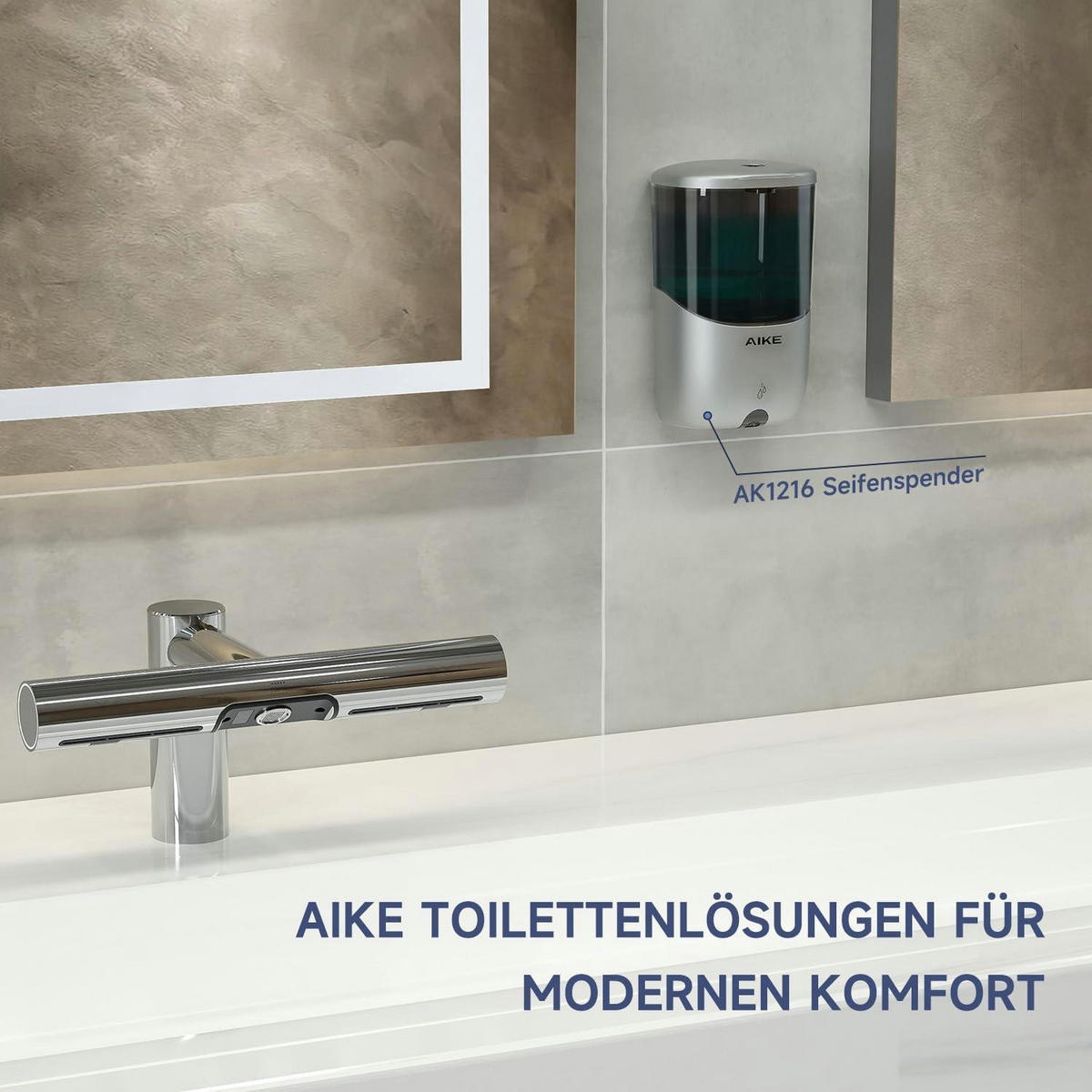 SEIFENSPENDER Automatisch Wandmontage 650 ml Silber - Silberfarben, Kunststoff (10.6/20/11.7cm)