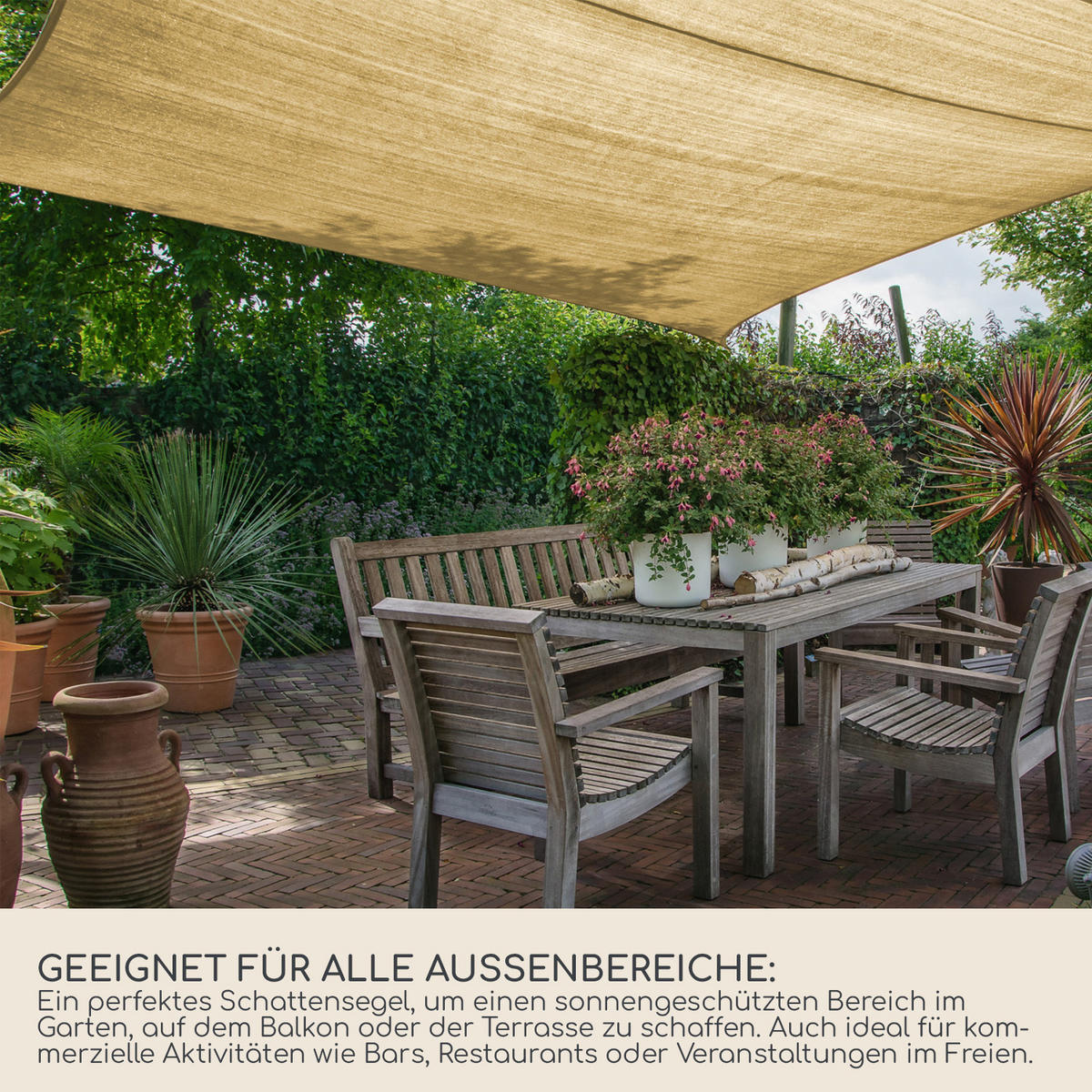 SONNENSEGEL Beige 300/300/1 cm - Beige, Kunststoff (300/300cm) - Mobili Rebecca