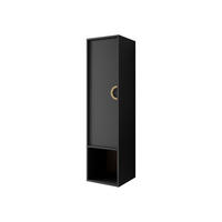 DULAP ÎNALT DE BAIE 14 - auriu/negru, compozit lemnos/metal (35/133/34cm) - MIRJAN24