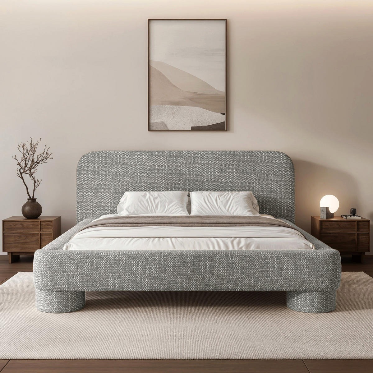 POLSTERBETT mit Bettkasten Fredo 140x200 cm - Grau, Holzwerkstoff/Textil (140/200cm) - Selsey