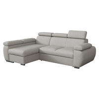 ECKSOFA Boston Mini, Seite: Links - LC+2R - Chromfarben/Greige, Holz/Textil (255/170cm) - MIRJAN24