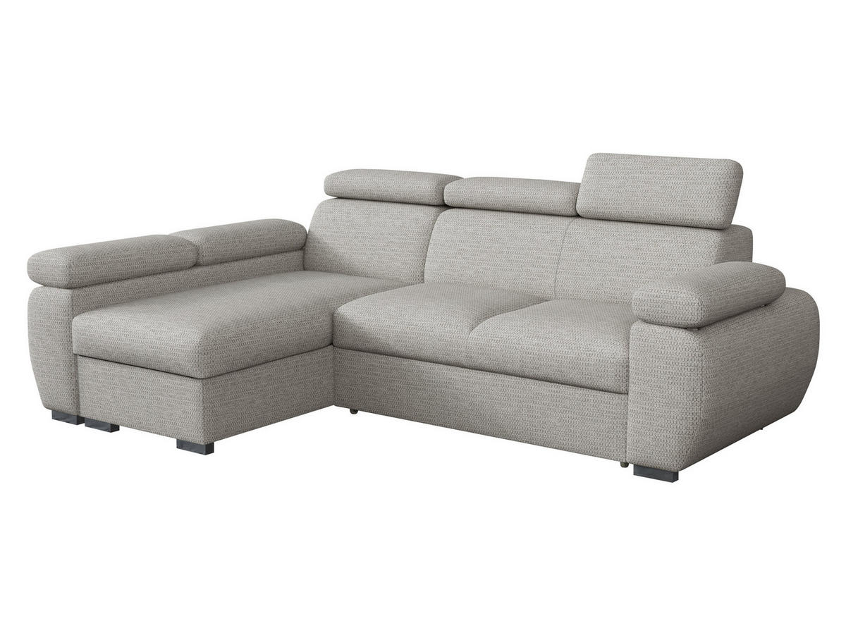 ECKSOFA Boston Mini, Seite: Links - LC+2R - Chromfarben/Greige, Holz/Textil (255/170cm) - MIRJAN24