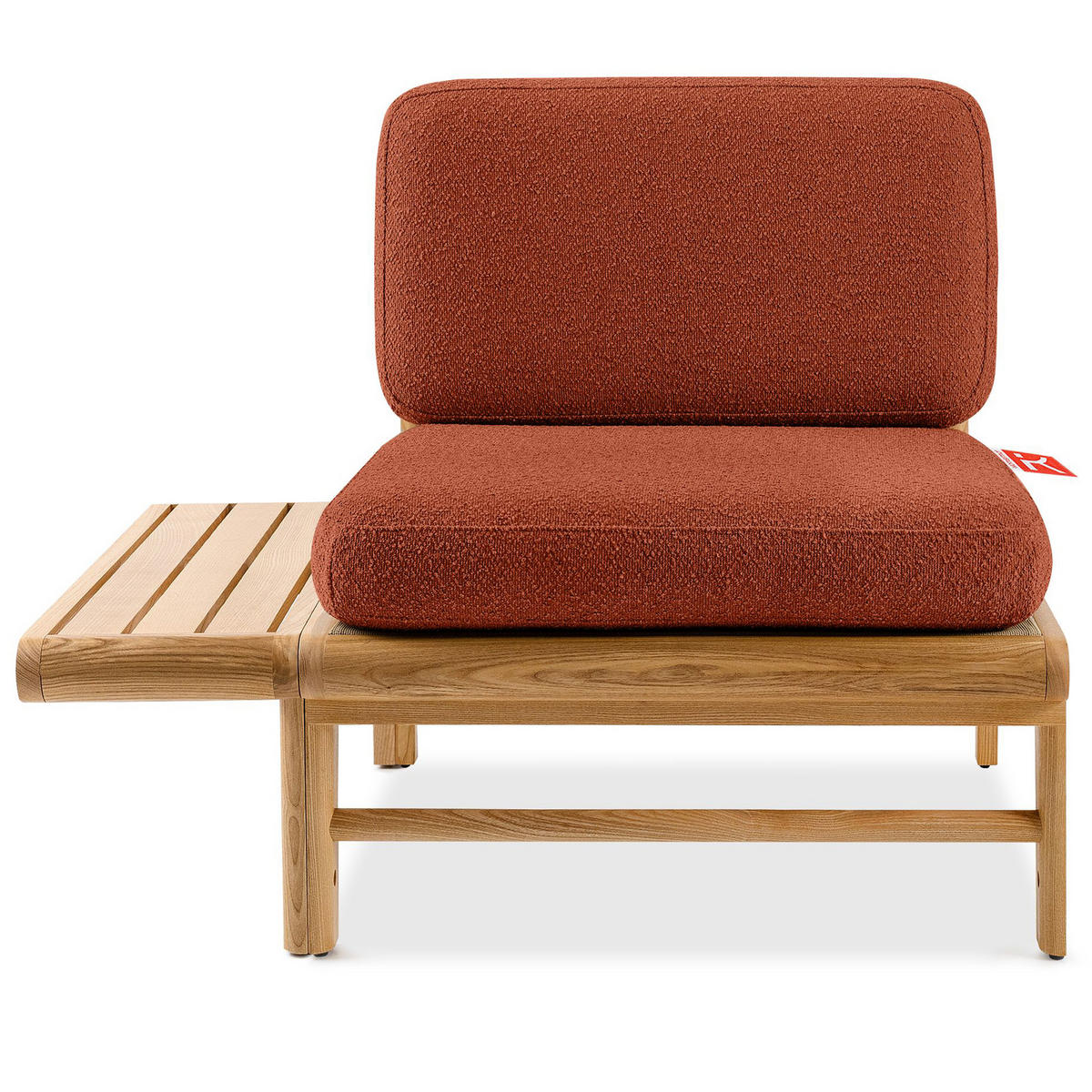 LOUNGESOFA ATREDA links - Orange, Holz/Textil (300/80/175cm) - KONSIMO®