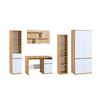 JUGNEDZIMME-SET ARCO B 5-teilig in Weiß Arctic Matt / Wotan Eiche - Eiche Wotan/Weiß, Holzwerkstoff (280/195/52cm) - Deine Möbel 24