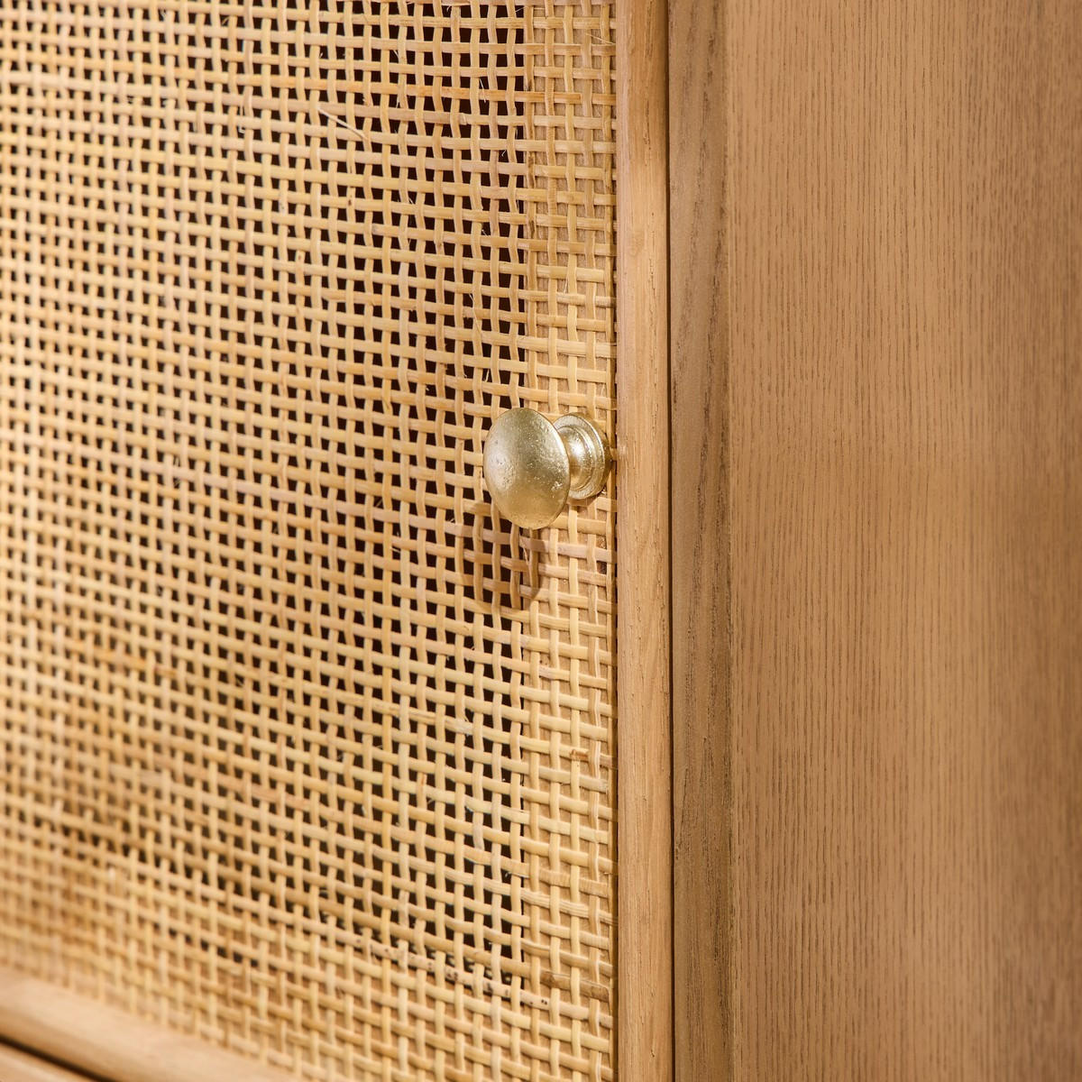NACHTTISCH mit natürlichem Rattangeflecht - Apfelbaumfarben, Holzwerkstoff (36.5/71/42cm) - Calicosy