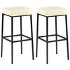 BARHOCKER 2er Set Lederlook creme - Creme/Schwarz, Textil/Metall (37/83/37cm) - CLP