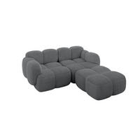 ECKSOFA modulares Sofa Rechts Miko-L1 214x205x75 Dunkelgrau Cord - Graphitfarben/Schwarz, Holzwerkstoff/Kunststoff (214/205cm) - ALTDECOR
