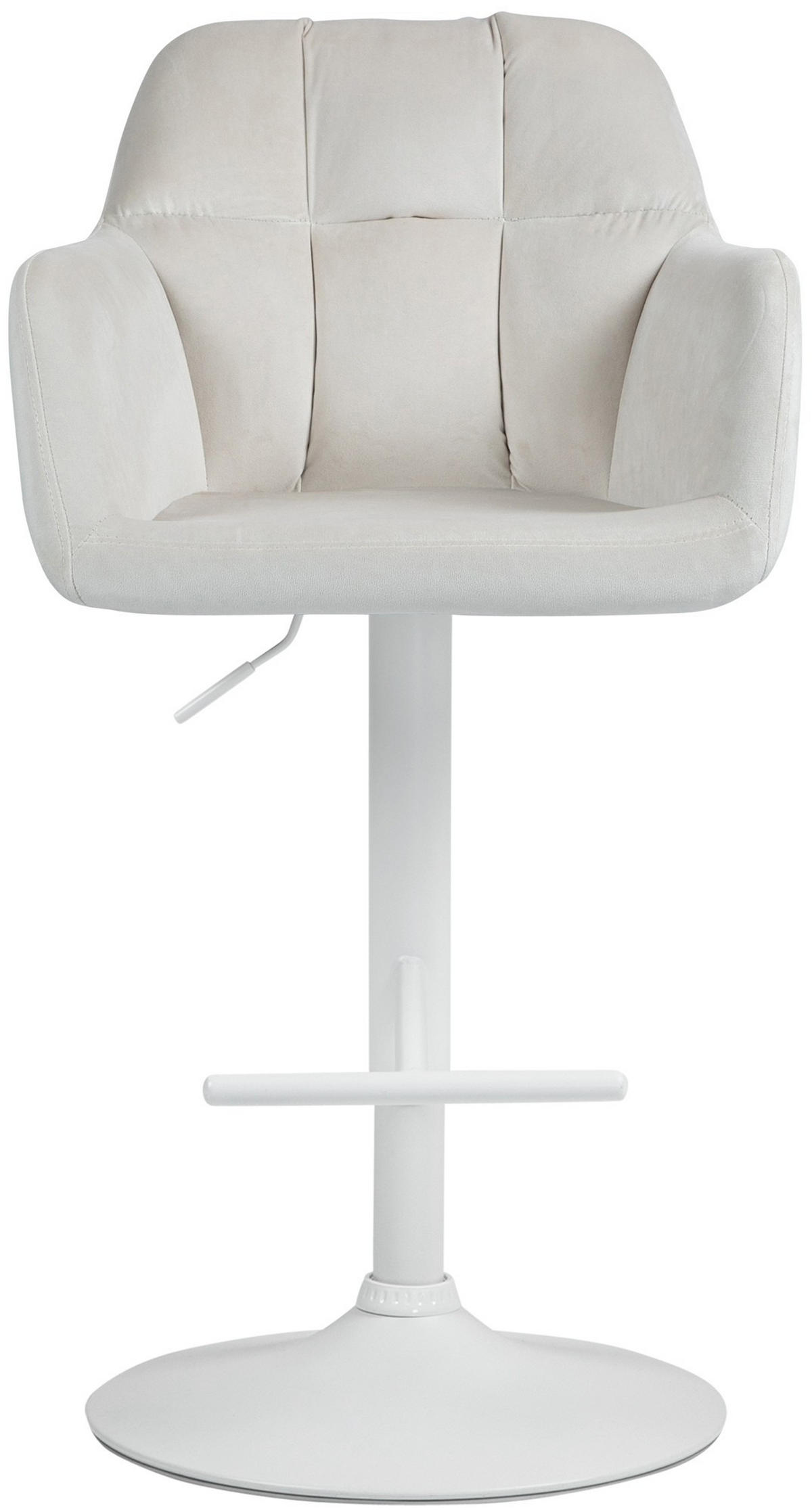 BARHOCKER Natoma Samt 97-118x57x59 cm Creme - Creme, Textil (57/97/59cm) - furnicato
