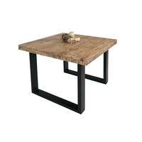 ESSTISCH RIO - Beige/Schwarz, Holz/Metall (90/90/77cm) - SAM