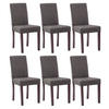 STUHL 6er Set Stoff dunkelgrau - Dunkelgrau/Cappuccino, Holz/Textil (41/91/47cm) - CLP